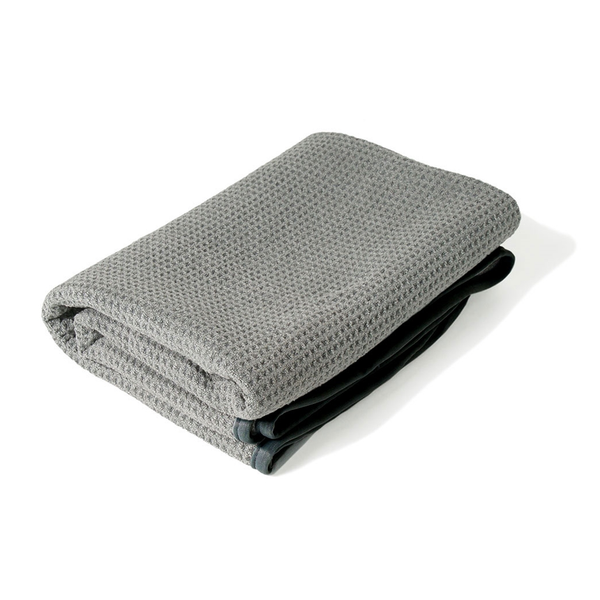 Liquid X Gray Matter Waffle Weave Drying Towel with Silk Edges - 25 x 36